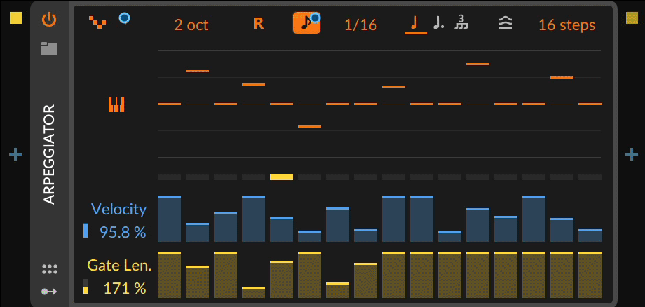 Арпеджиатор , источник творчества во всех версиях Bitwig Studio