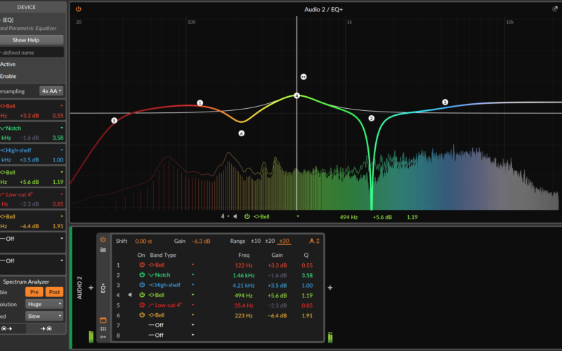 EQ + привносит новый облик и современный звук в Bitwig Studio.